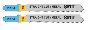 Пилки д/лобзика по металлу, HSS, 76/51/1,1 мм (T118A), 2 шт., FIT 40964