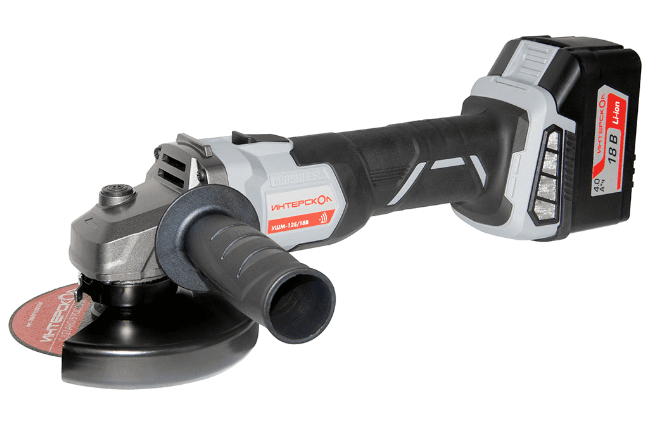 ИНТЕРСКОЛ УШМ-125/18В аккум. LI-ion АПИ (18В, 1акк*4Ач, 3У, кейс)