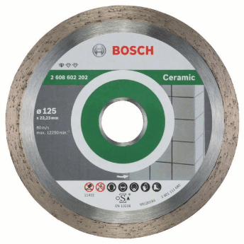 Диск алмазный по керамике Bosch Standart of Ceramic сплошной 125x22.2x1.6 мм